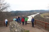 Widok na San z ruin zamku Sobień