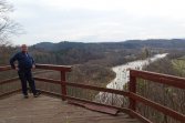 Widok na San z ruin zamku Sobień