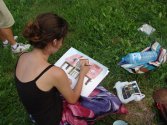 Drohiczyn. Przyszłe studentki malarstwa.
