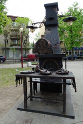 Brześć - Ulica Gogola z ciekawymi latarniami